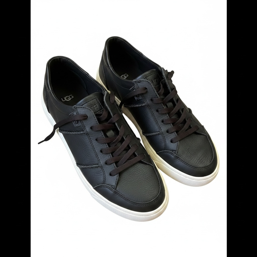 UGG Women's Alameda Lace Leather Sneakers Black Size US 9